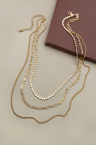 Gold Chain Multi Layer Necklace