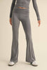 Charcoal Soft Knit Foldover Flare Pants