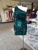 Green/Blue Sequin Bodycon Mini Dress