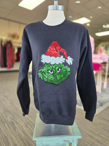 Grinch Patched Sweatshirt