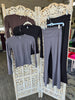 Black Soft Knit Foldover Flare Pants