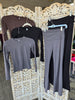 Charcoal Soft Knit Foldover Flare Pants