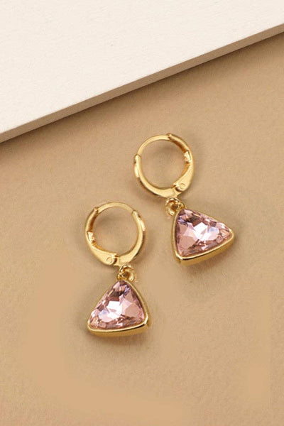 Pink Triangle Drop Earrings