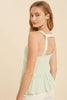 Mint Seafoam Embroidered Strappy Tank