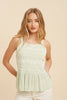 Mint Seafoam Embroidered Strappy Tank
