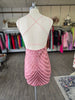 Pink Striped Sequin Mini Dress